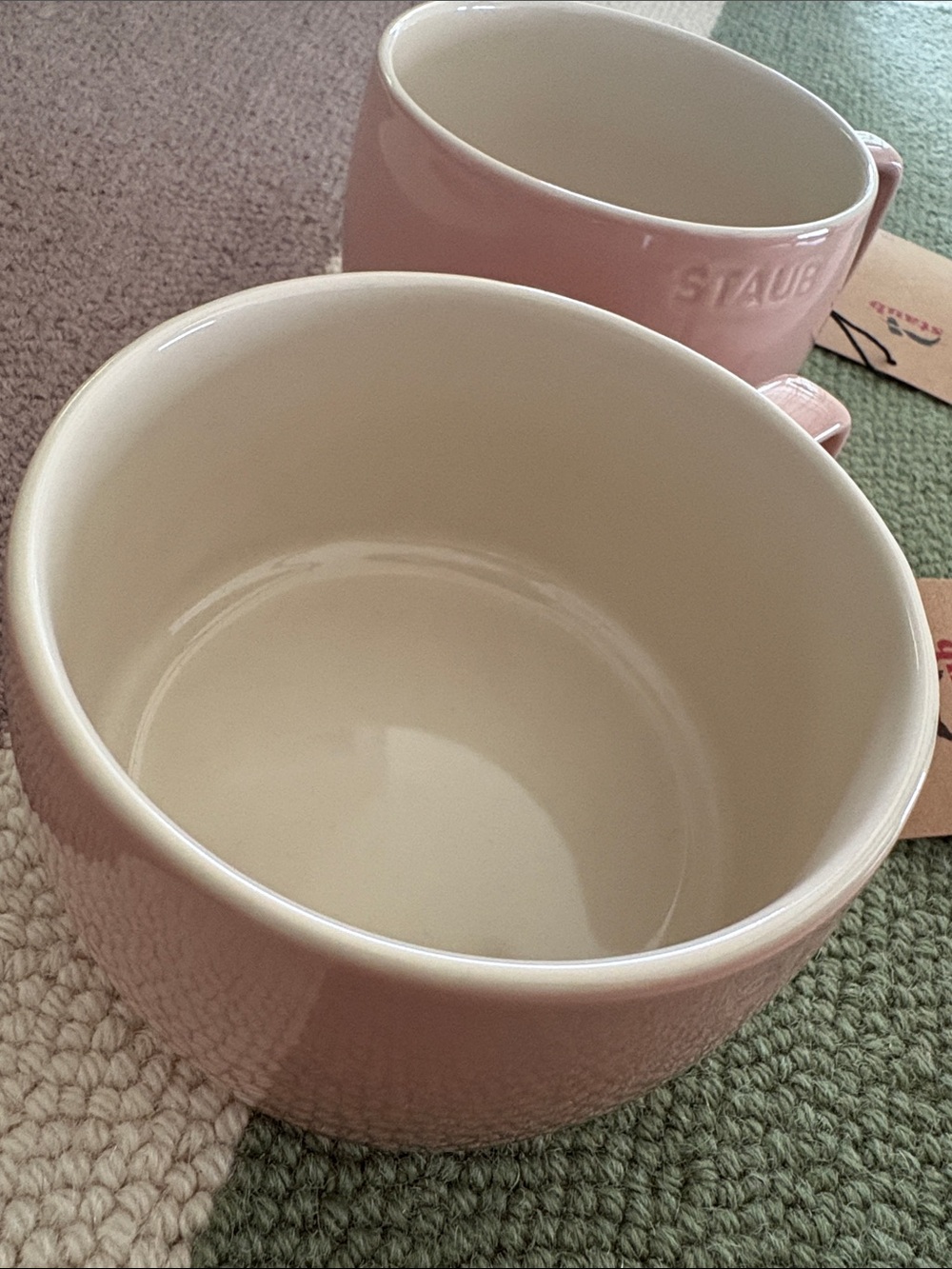 NWT Staub Stackable 17 oz Mugs Light Pink- Set of 2 - Picture 9 of 10